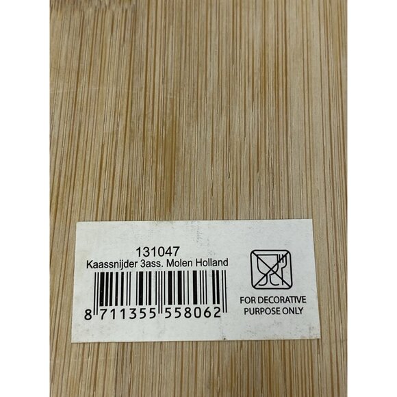 Vintage Delft Blue Windmill Tile Wooden Cheese Board With Slicing Blade Holland - Picture 8 of 8